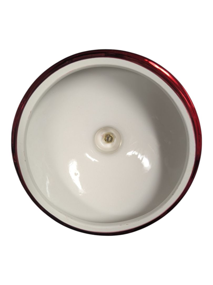 Tuxton Red Ornament Style Covered Candy Dish