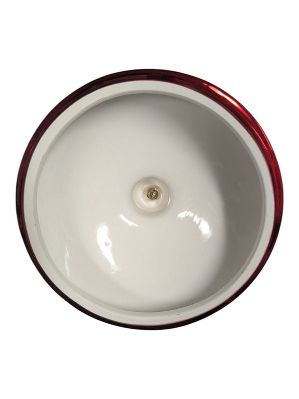 Tuxton Red Ornament Style Covered Candy Dish