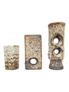 Vintage Dutch Brutalist Pottery Bud Vase Set (3 Pieces)