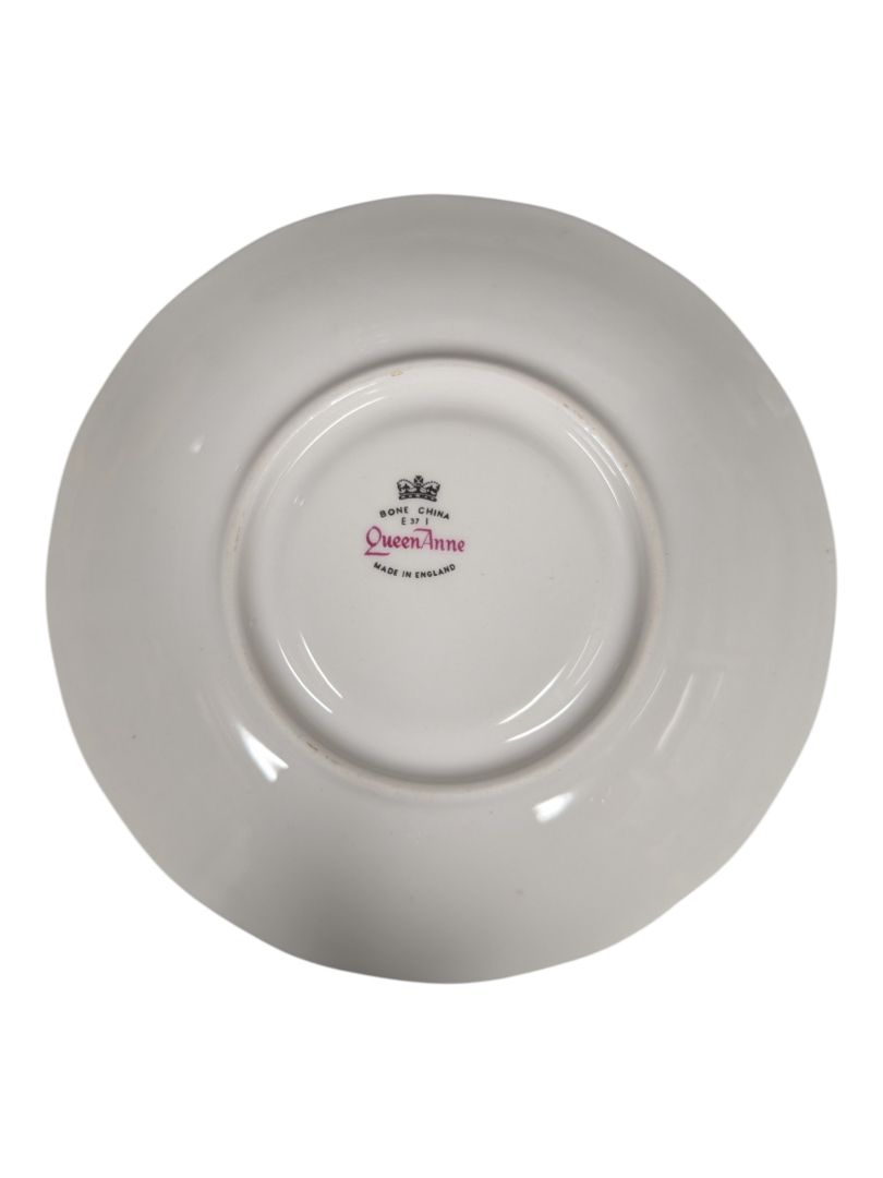 Queen Anne Bone China Tea Cup & Saucer Set - Pink & Yellow Roses