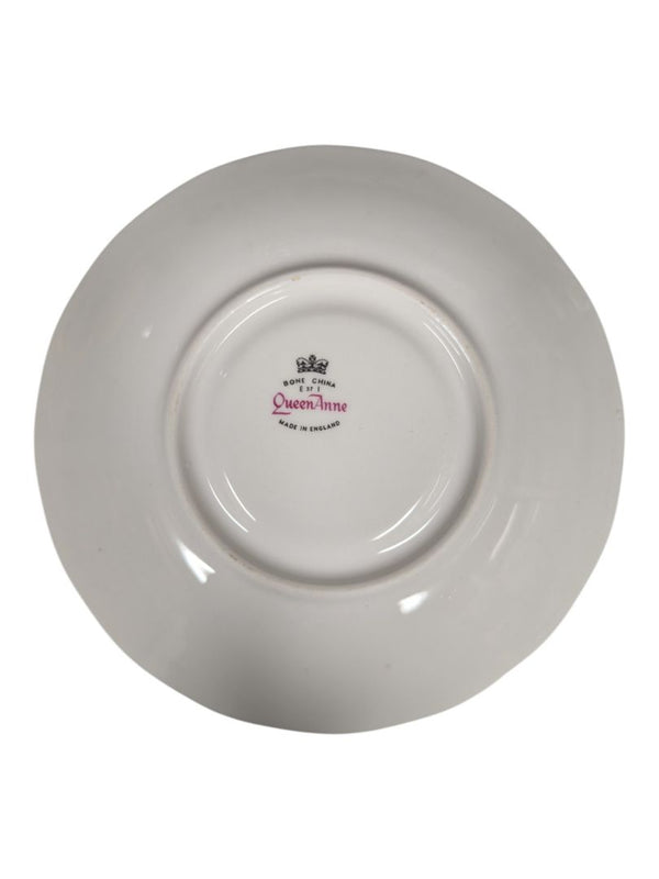 Queen Anne Bone China Tea Cup & Saucer Set - Pink & Yellow Roses