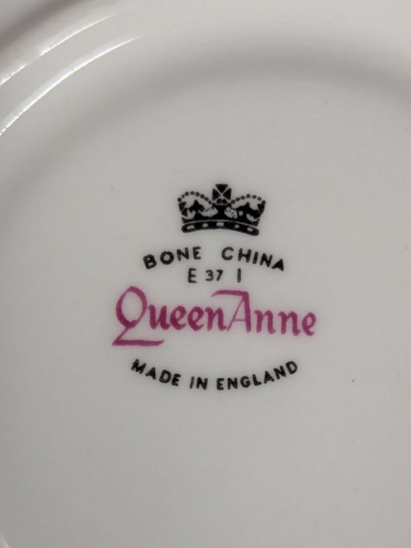 Queen Anne Bone China Tea Cup & Saucer Set - Pink & Yellow Roses