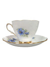 Colclough Bone China Tea Cup & Saucer Set - Blue Cornflower