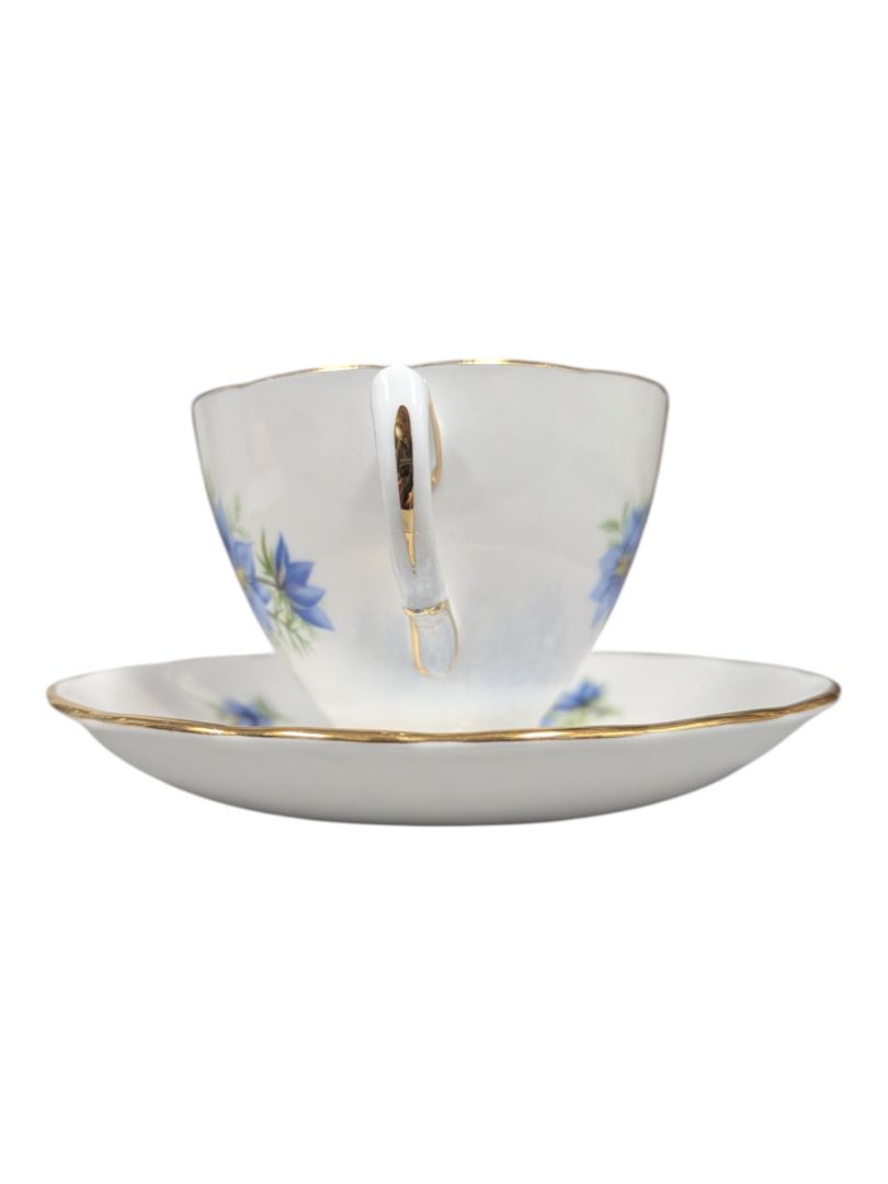 Colclough Bone China Tea Cup & Saucer Set - Blue Cornflower