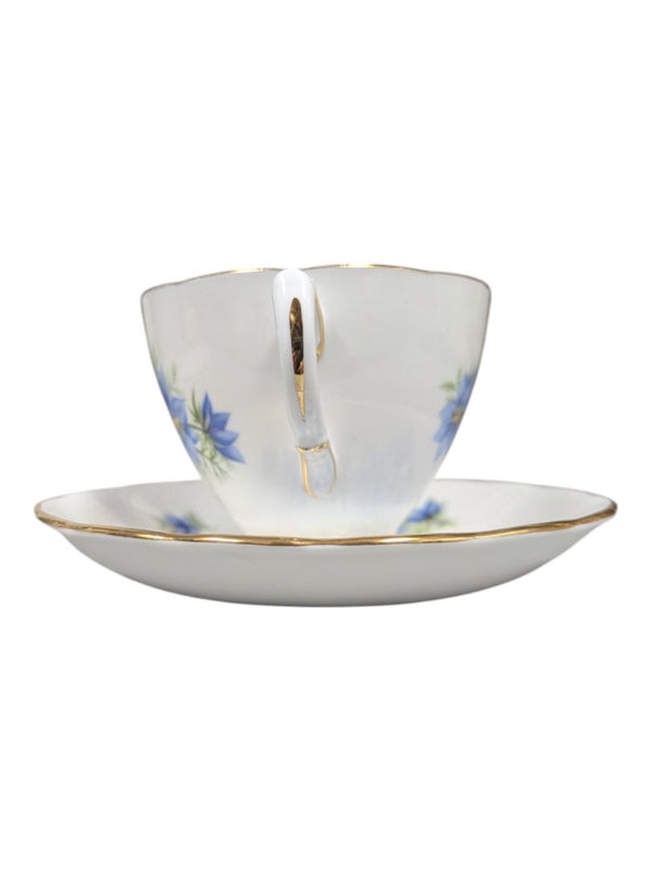 Colclough Bone China Tea Cup & Saucer Set - Blue Cornflower