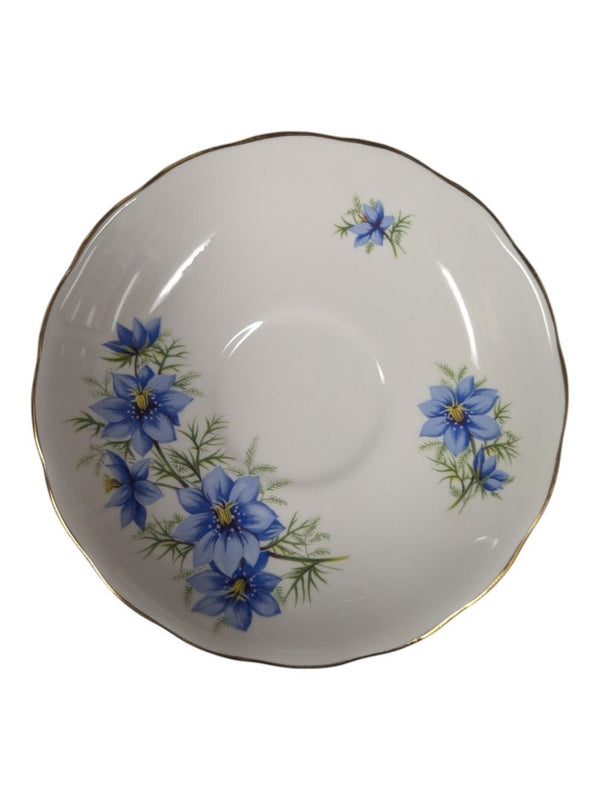 Colclough Bone China Tea Cup & Saucer Set - Blue Cornflower
