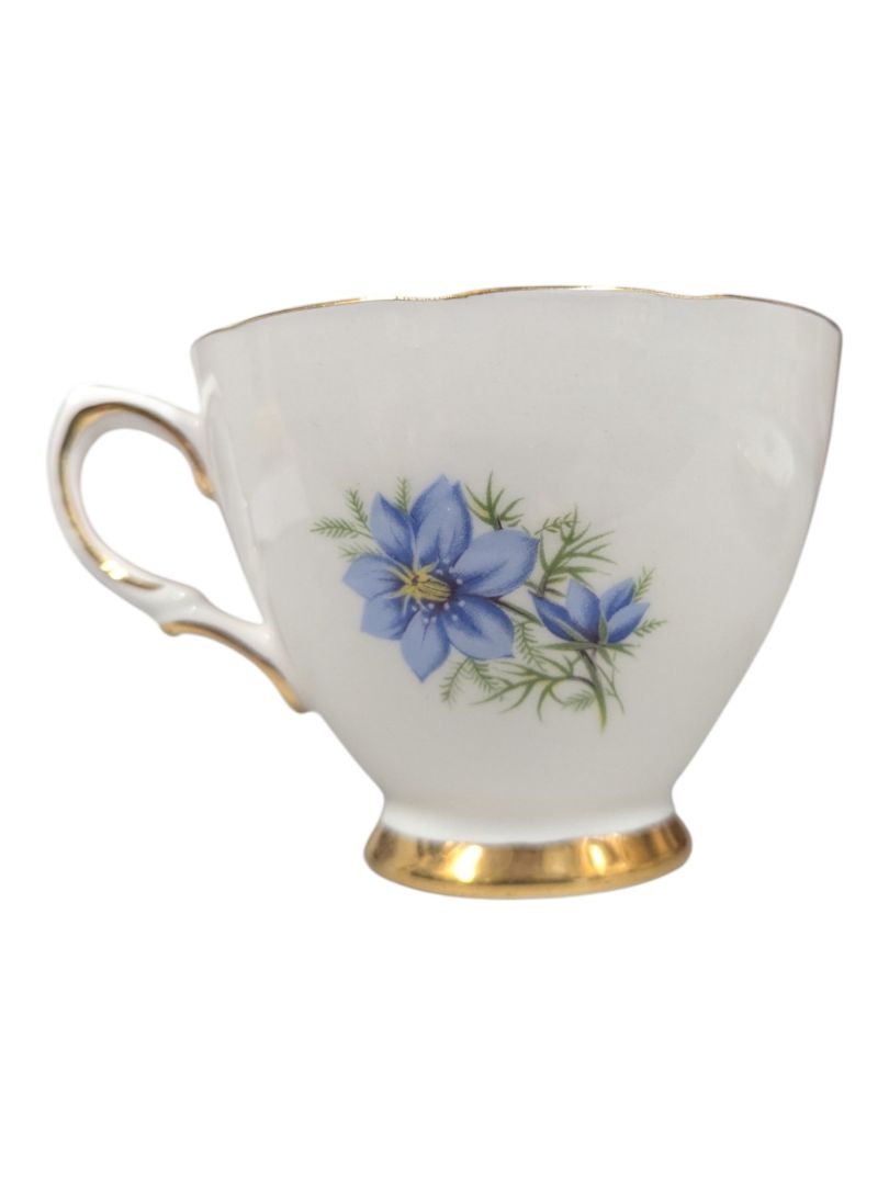 Colclough Bone China Tea Cup & Saucer Set - Blue Cornflower