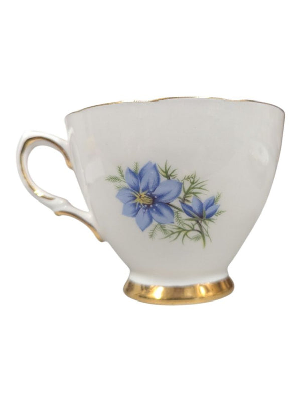 Colclough Bone China Tea Cup & Saucer Set - Blue Cornflower