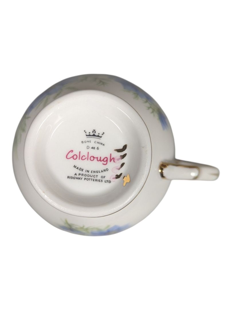 Colclough Bone China Tea Cup & Saucer Set - Blue Cornflower