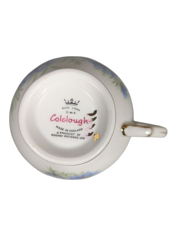 Colclough Bone China Tea Cup & Saucer Set - Blue Cornflower