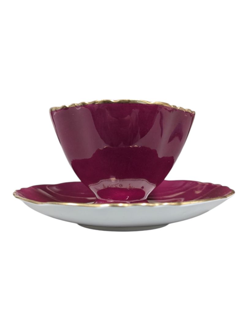 Hammersley Bone China Cranberry Teacup & Saucer