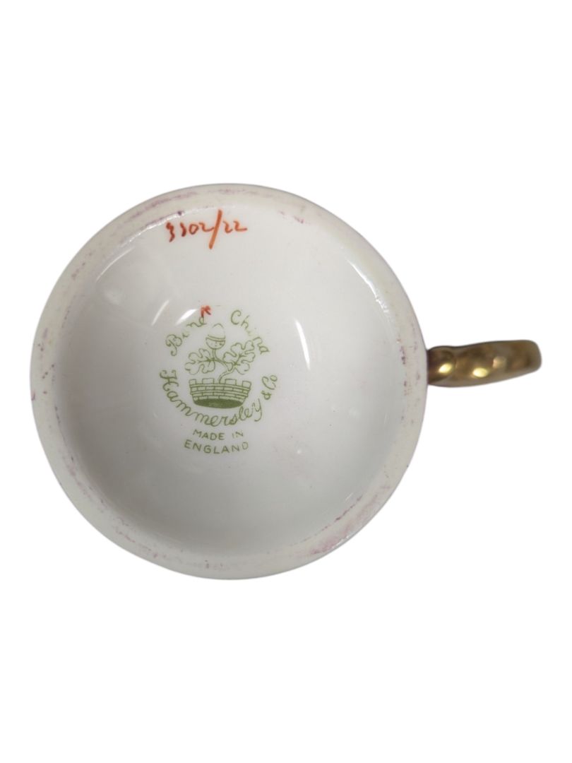 Hammersley Bone China Cranberry Teacup & Saucer