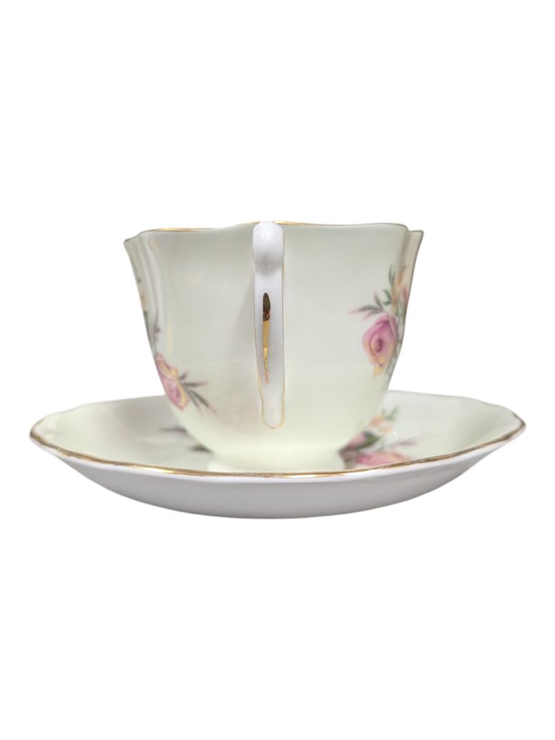 Colclough Bone China Teacup & Saucer Pink Rose