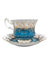 Royal Albert “Regal Series” Bone China Teacup & Saucer – Teal & Gold