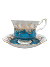 Royal Albert “Regal Series” Bone China Teacup & Saucer – Teal & Gold