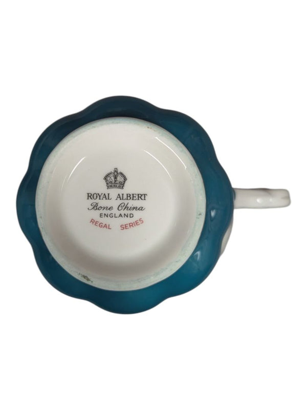 Royal Albert “Regal Series” Bone China Teacup & Saucer – Teal & Gold