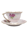 Hand-Painted Rose Porcelain Teacup & Saucer