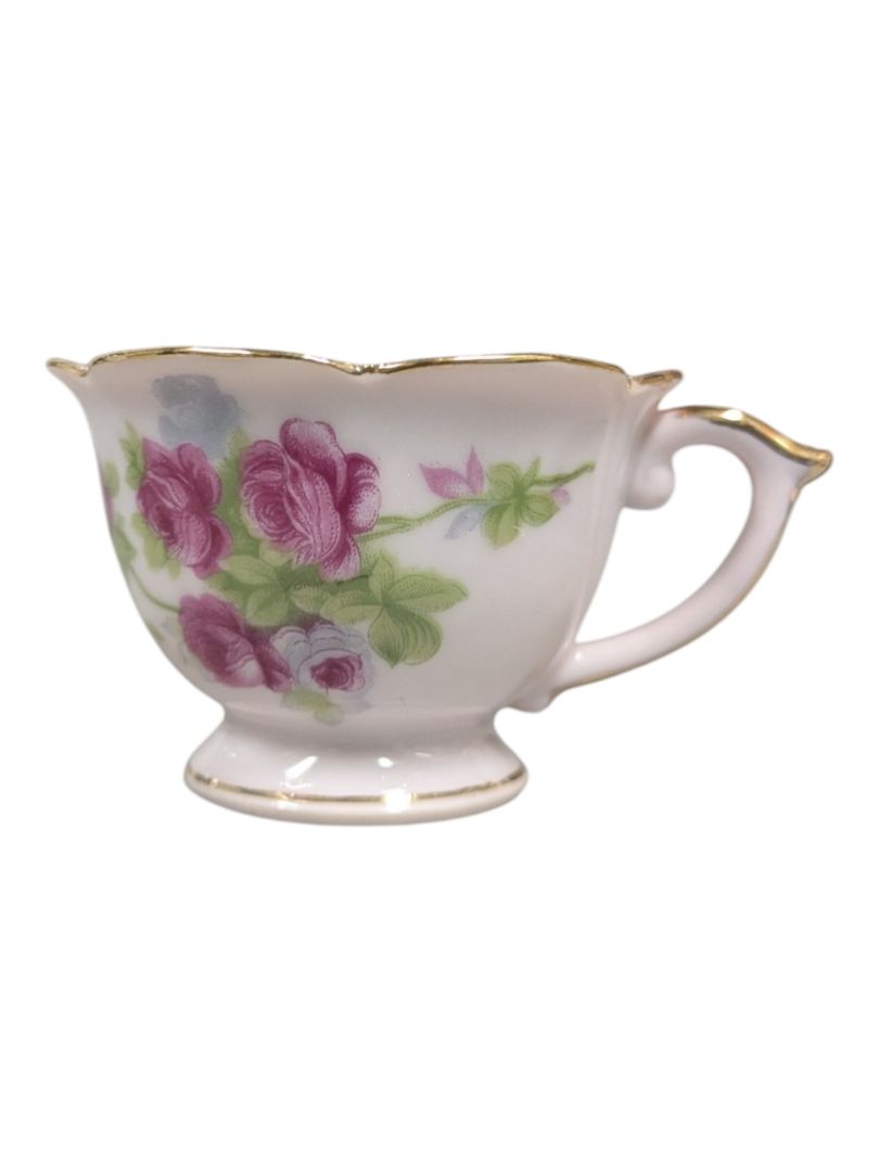 Hand-Painted Rose Porcelain Teacup & Saucer