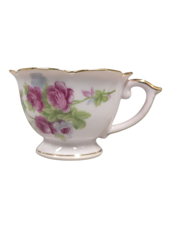 Hand-Painted Rose Porcelain Teacup & Saucer