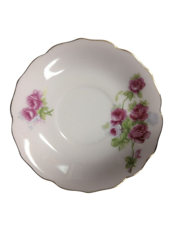 Hand-Painted Rose Porcelain Teacup & Saucer