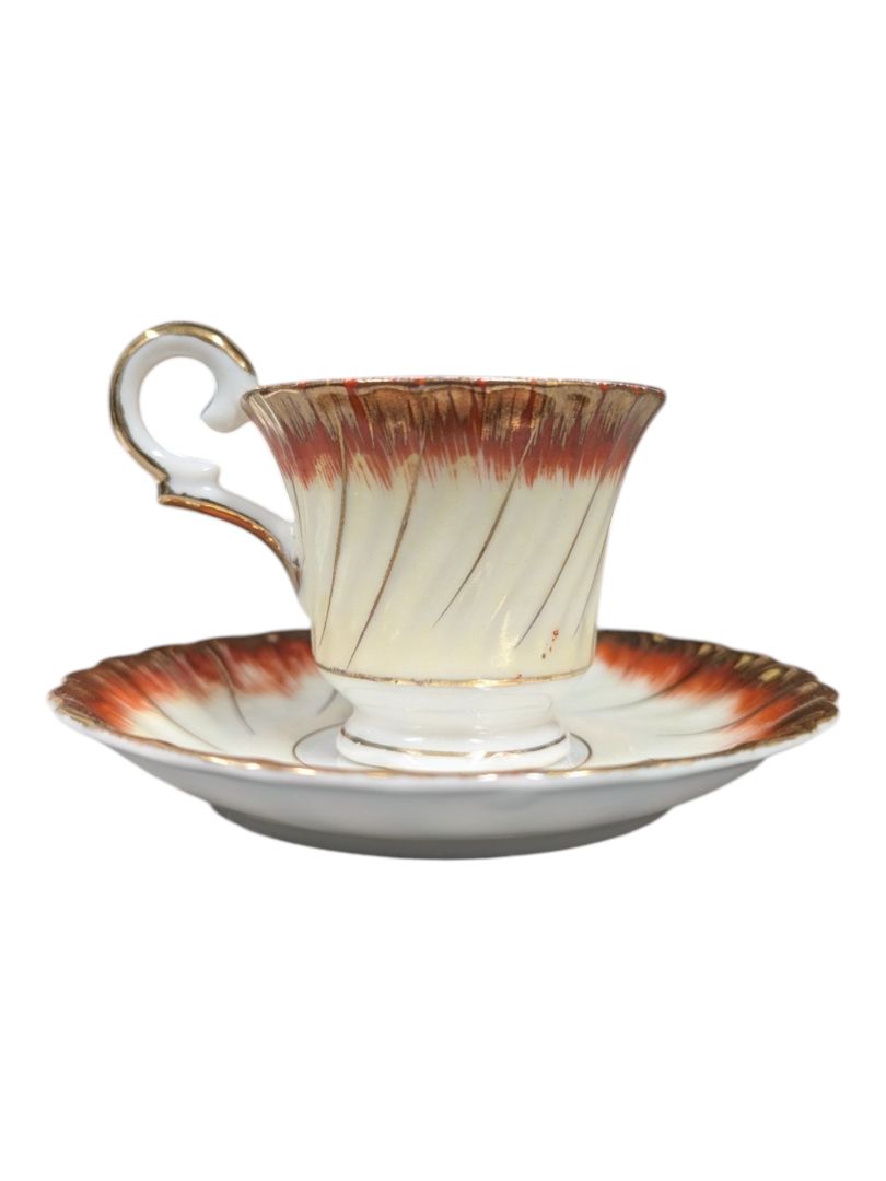 Mid-Century Lusterware Teacup and Saucer Set