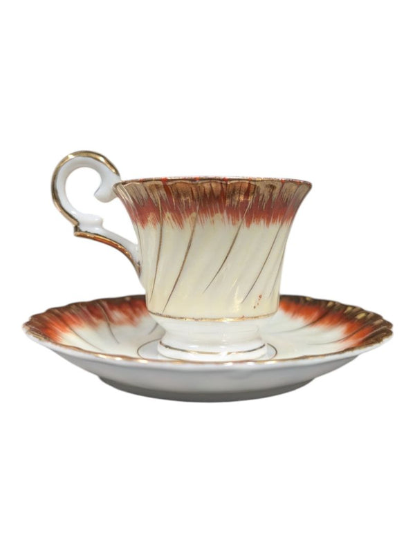 Mid-Century Lusterware Teacup and Saucer Set