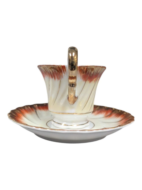 Mid-Century Lusterware Teacup and Saucer Set
