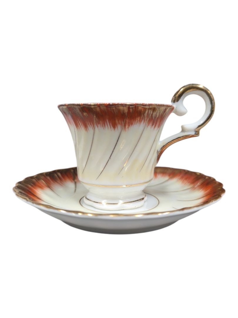 Mid-Century Lusterware Teacup and Saucer Set
