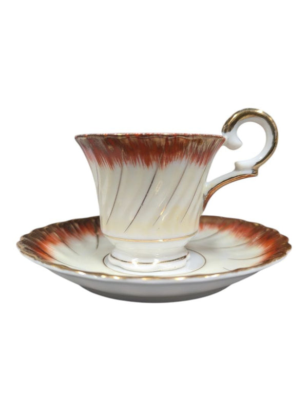 Mid-Century Lusterware Teacup and Saucer Set