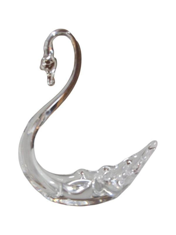 Crystal Swan Figurine / Decorative Glass Sculpture