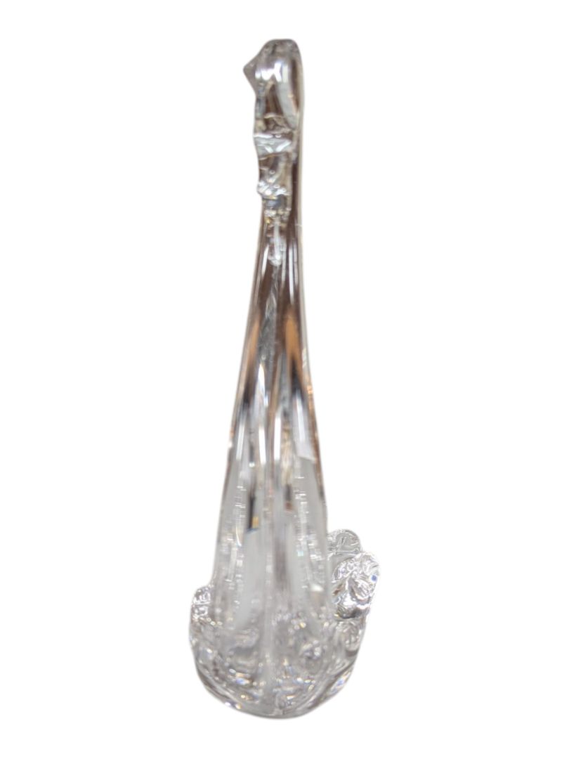 Crystal Swan Figurine / Decorative Glass Sculpture