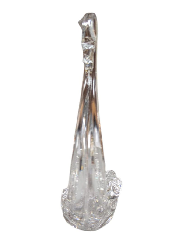 Crystal Swan Figurine / Decorative Glass Sculpture