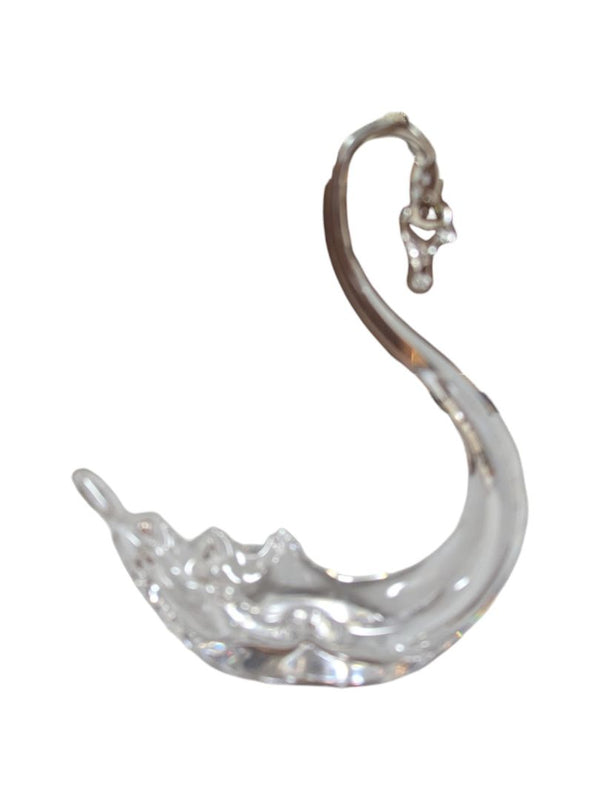 Crystal Swan Figurine / Decorative Glass Sculpture