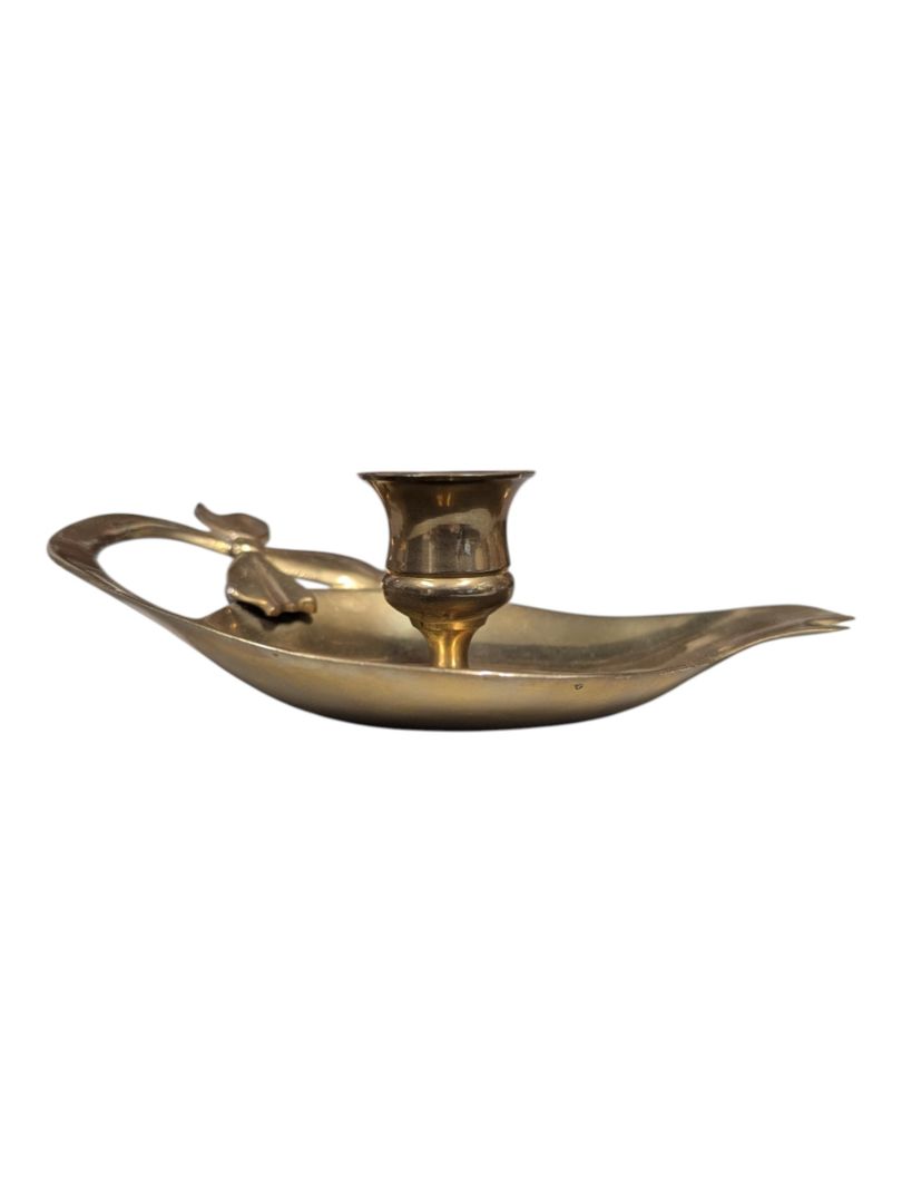 Brass Whale Candlestick Holder