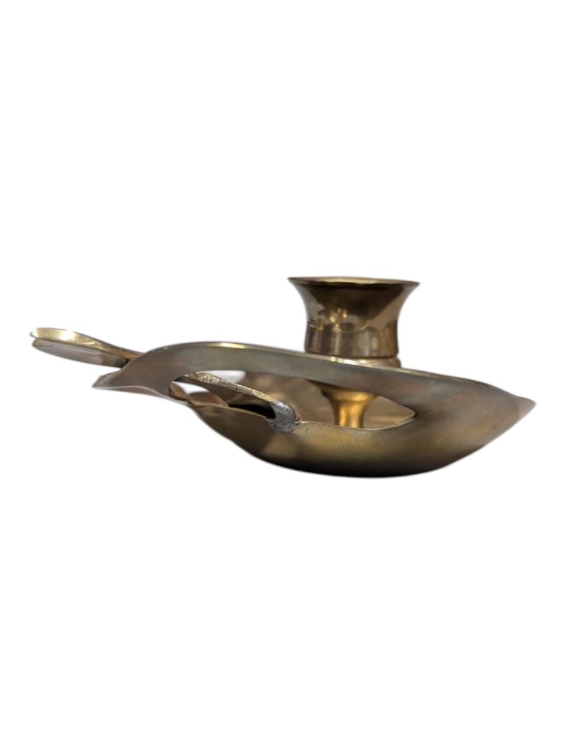 Brass Whale Candlestick Holder