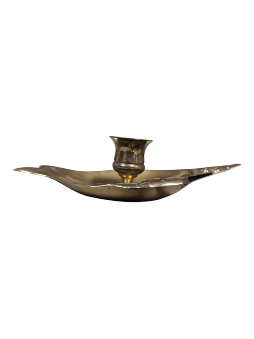Brass Whale Candlestick Holder