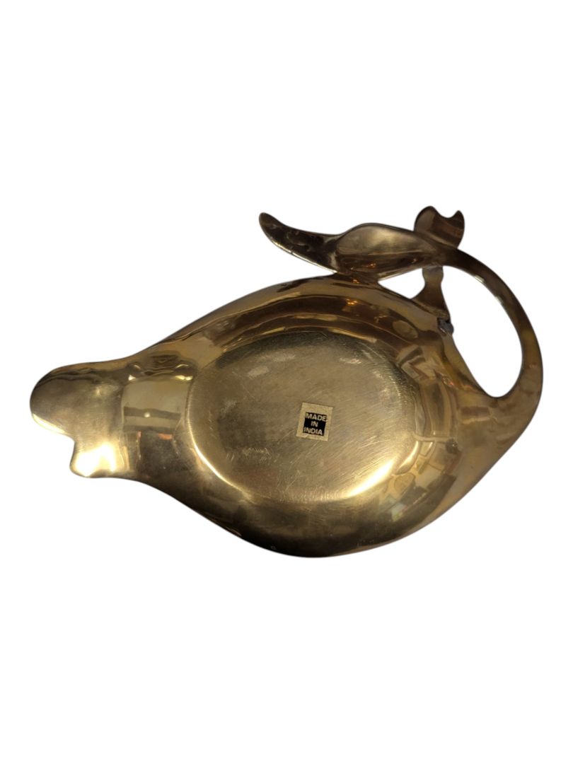 Brass Whale Candlestick Holder