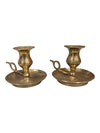 Pair of Vintage Brass Chamberstick Candle Holders