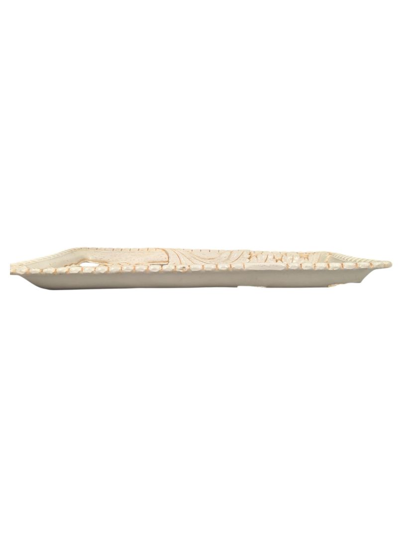 Decorative Carved Floral Serving Tray