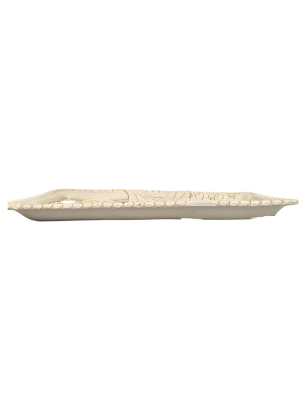 Decorative Carved Floral Serving Tray