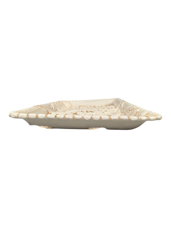 Decorative Carved Floral Serving Tray