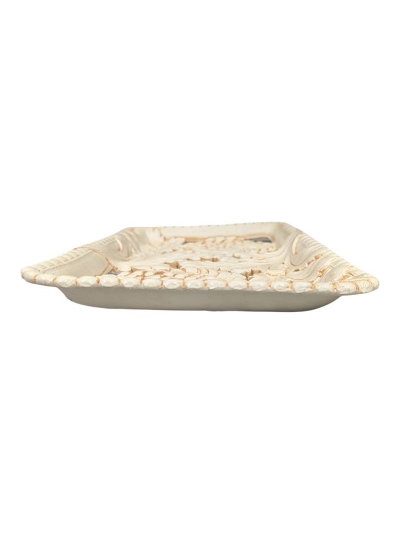 Decorative Carved Floral Serving Tray