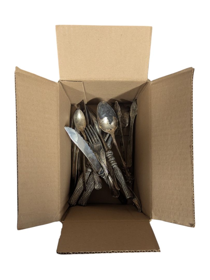 Vintage Mixed Silverplate & Stainless Serving Utensil Lot – 3.41 lbs