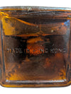 Amber Hobnail Glass Miniature Oil Lamp