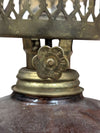 Amber Hobnail Glass Miniature Oil Lamp