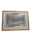 Framed Peter Etril Snyder Winter Scene Print with Picture Light