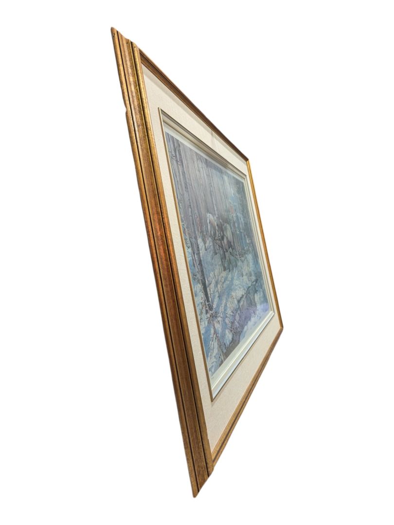 Framed Peter Etril Snyder Winter Scene Print with Picture Light
