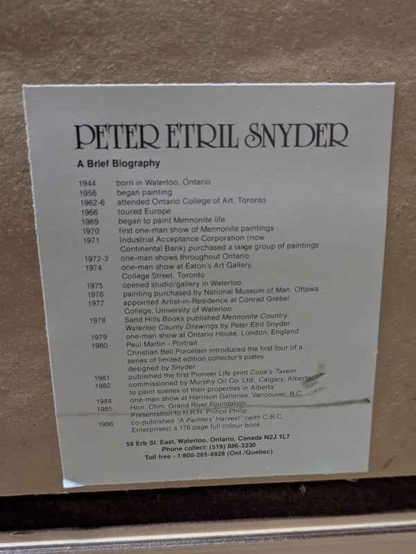 Framed Peter Etril Snyder Winter Scene Print with Picture Light