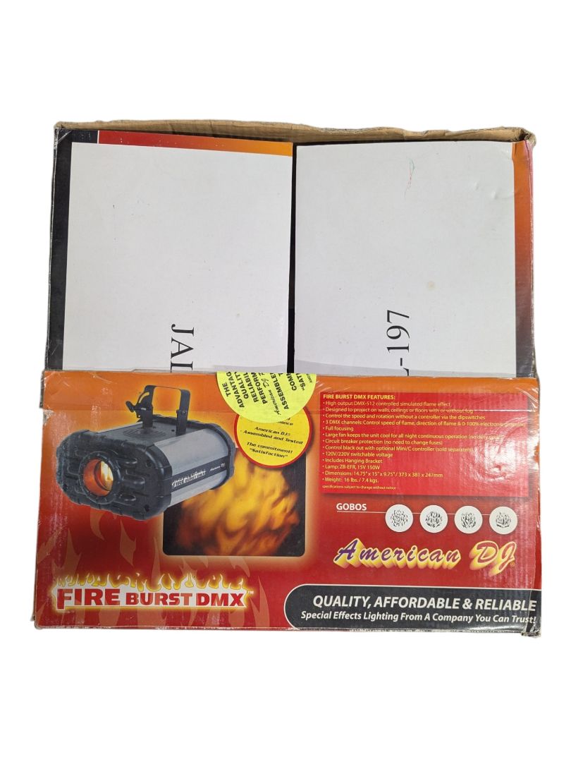 American DJ Fire Burst DMX Flame Effect Light (Boxed)