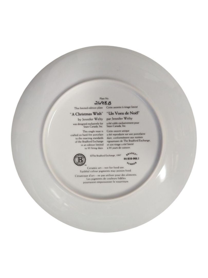 Bradford Exchange “A Christmas Wish” Collector Plate